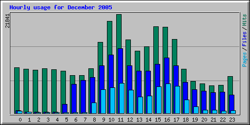 Hourly usage for December 2005