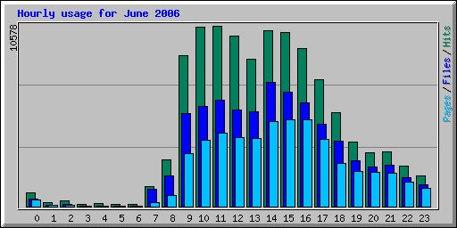 Hourly usage for June 2006