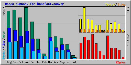 Usage summary for homefast.com.br